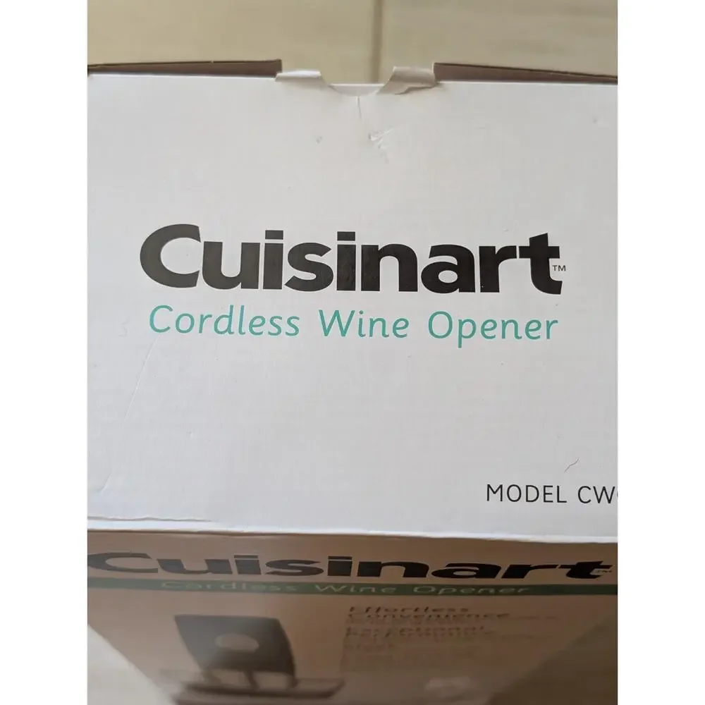 Cuisinart Cordless Wine Opener Black & Silver Rechargable New In The Box